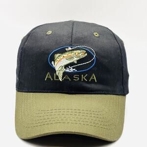 Alaska Fishing Hat Cap SnapBack One Size Rainbow Trout Fly Fishing Salmon Run